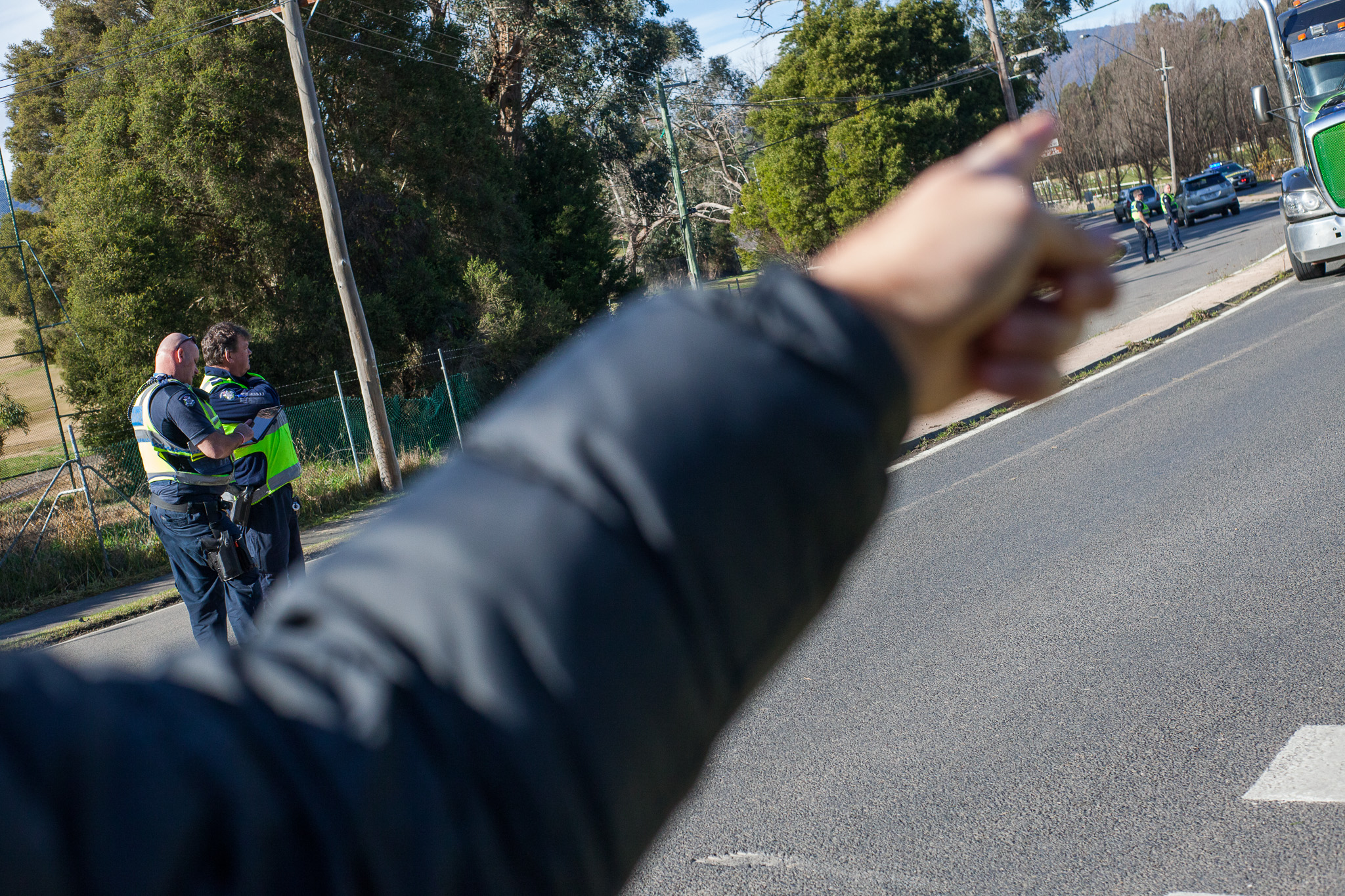 Healesville Log Truck rolled over at intersection between RACV and Healesville Gables