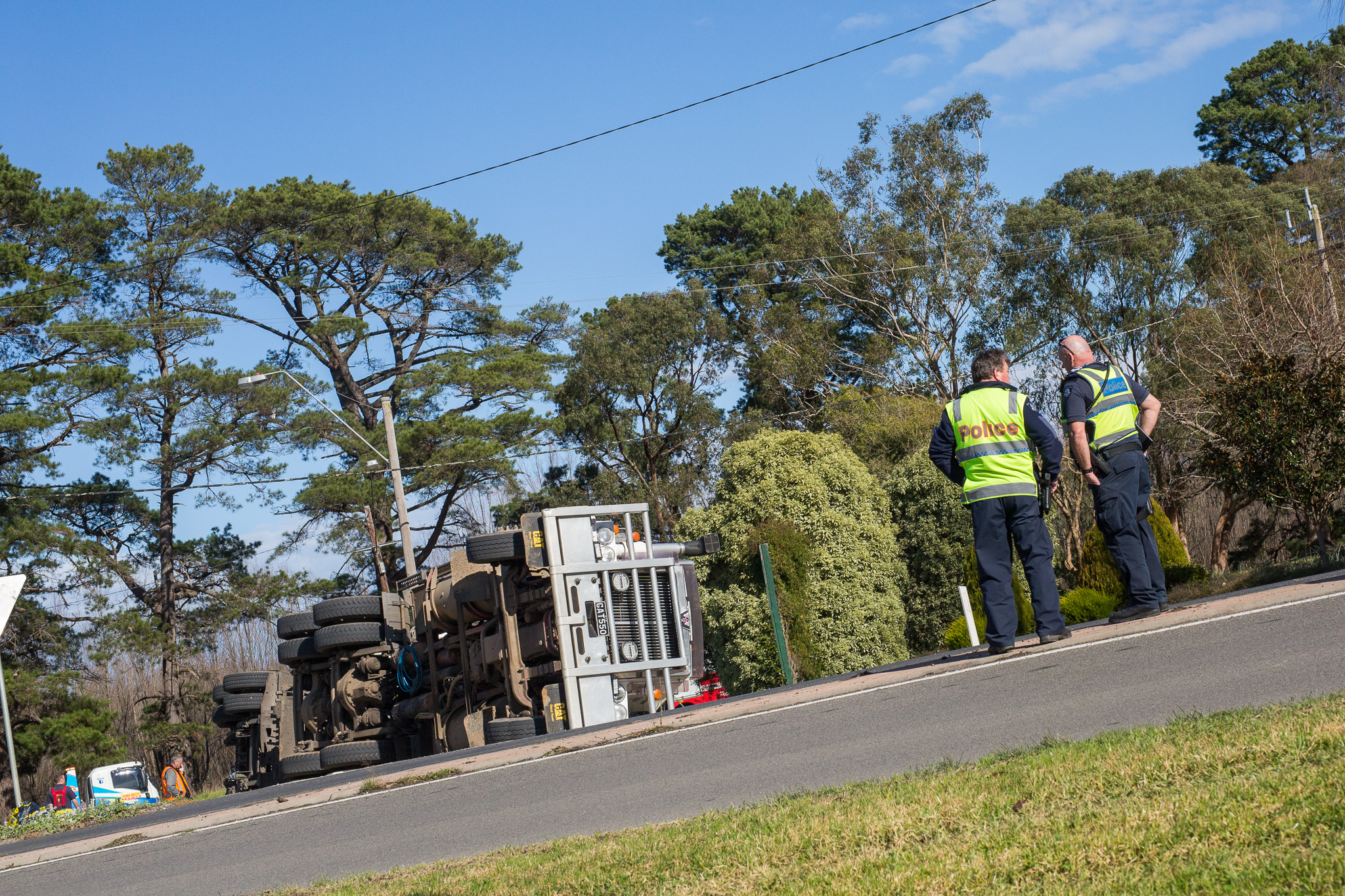 Healesville Log Truck rolled over at intersection between RACV and Healesville Gables