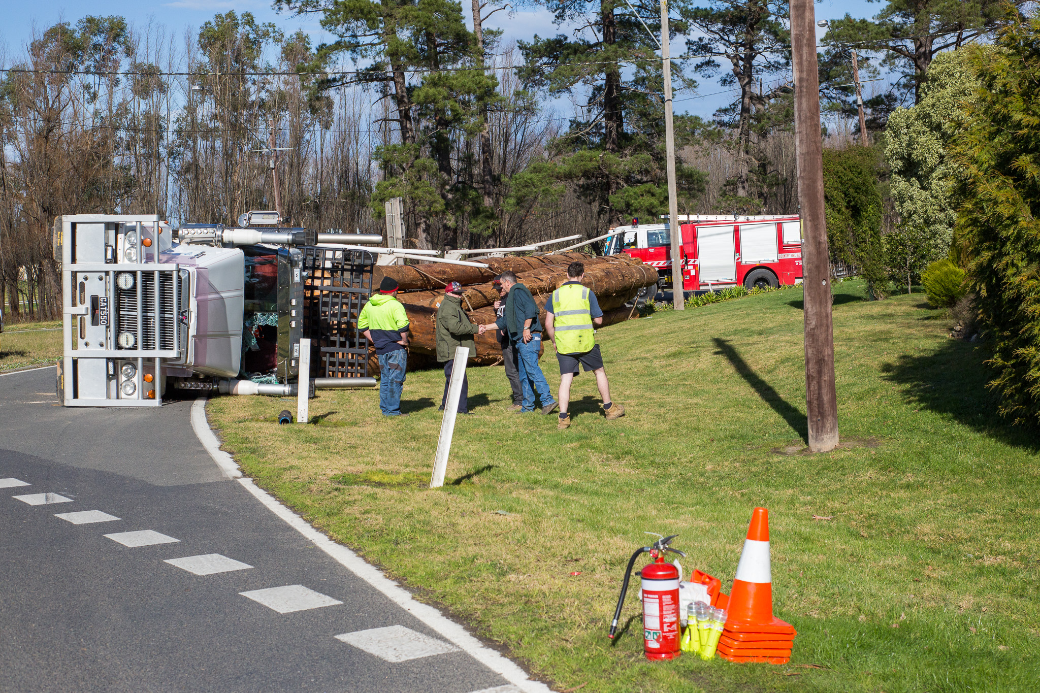 Healesville Log Truck rolled over at intersection between RACV and Healesville Gables